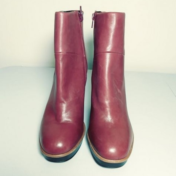 Aldo Brand Red Red Leather Thick Stacked Ankle - Picture 3 of 7
